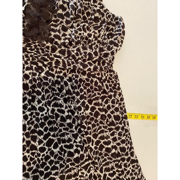 Lane Bryant Leopard Print Mini Dress V-Neck Ruffle Trim Sleeveless Size 16 - Picture 8 of 8